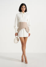 keira-corset-overlay-shirt-mini-dress-white-taupe