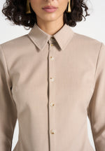 sonia-tailored-cinch-shirt-beige