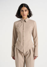 sonia-tailored-cinch-shirt-beige