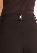 Sophie - Twist Leg Tailored Trousers - Brown