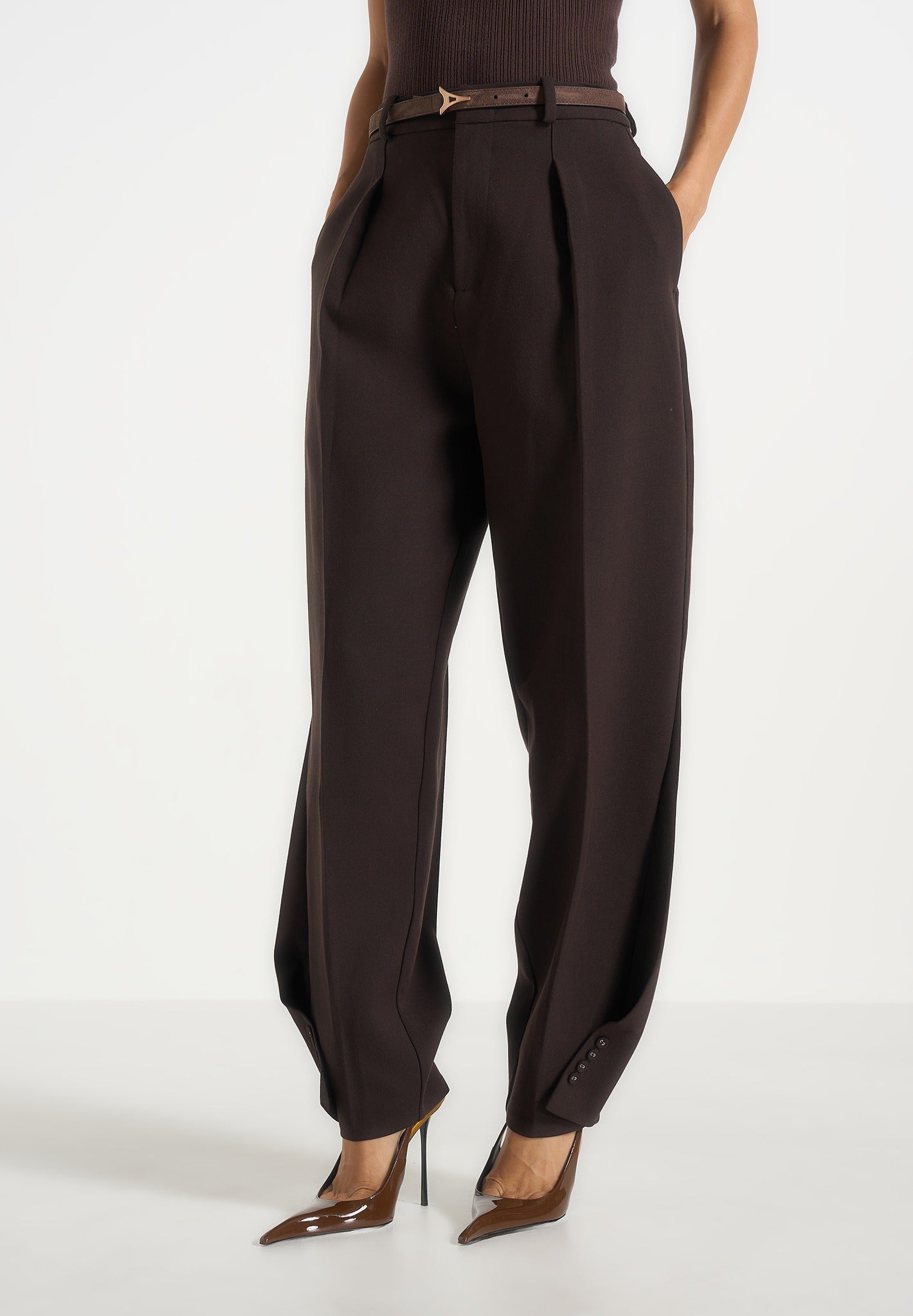 sophie-twist-leg-tailored-trousers-brown