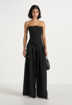 flora-box-pleat-wide-leg-belted-trousers-black