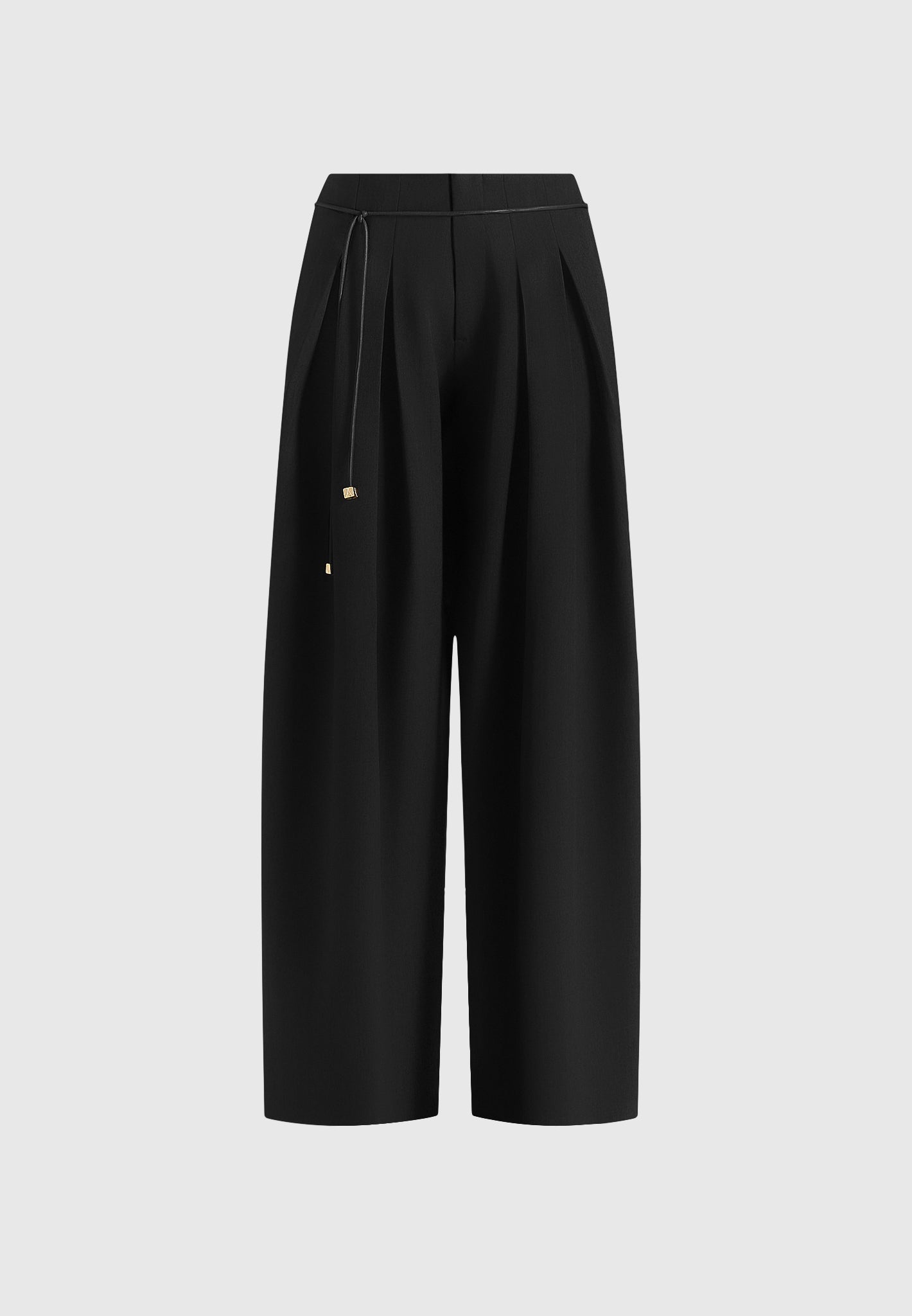 flora-box-pleat-wide-leg-belted-trousers-black