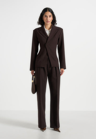 beatrice-tailored-cinched-blazer-dark-brown