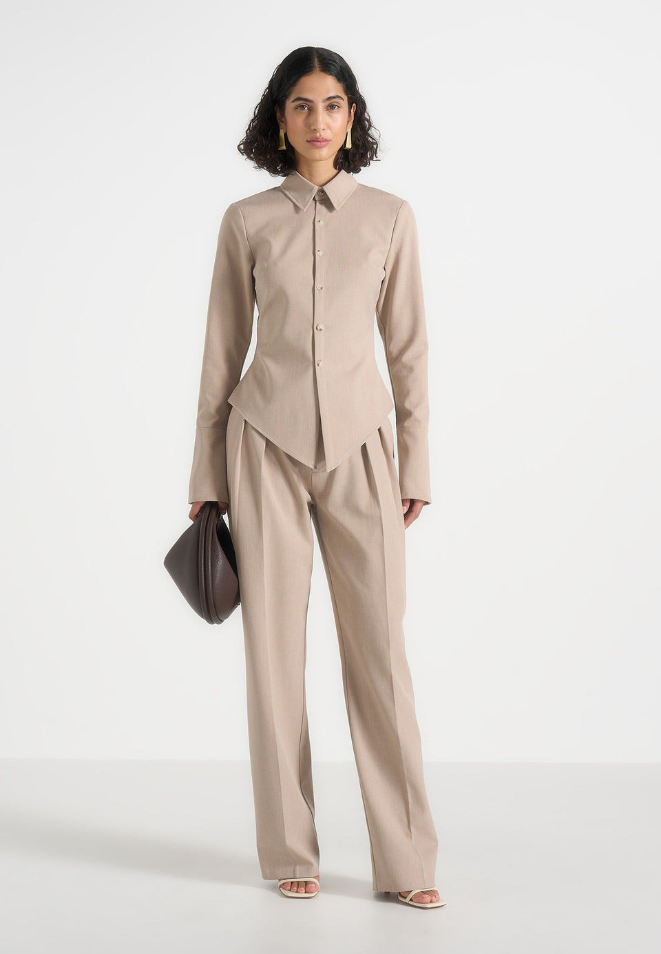 sonia-tailored-cinch-shirt-beige
