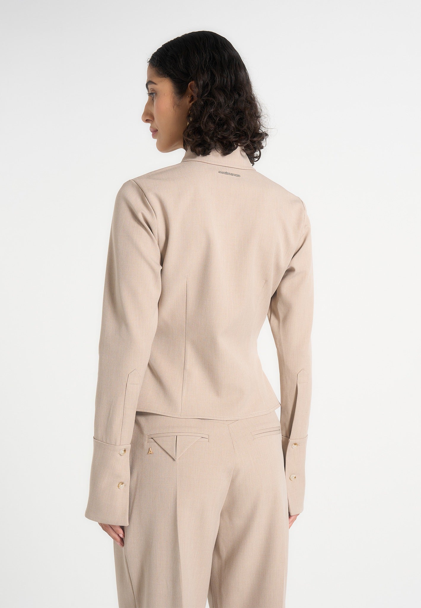 sonia-tailored-cinch-shirt-beige