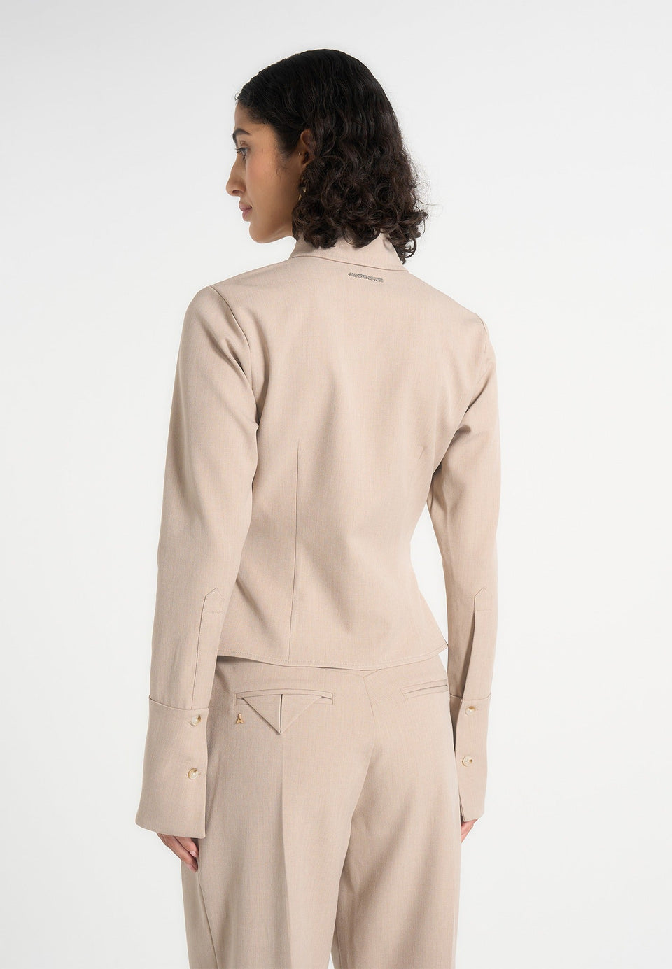 sonia-tailored-cinch-shirt-beige