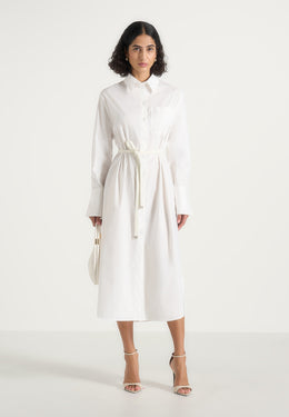 isa-belted-cotton-midi-shirt-dress-white