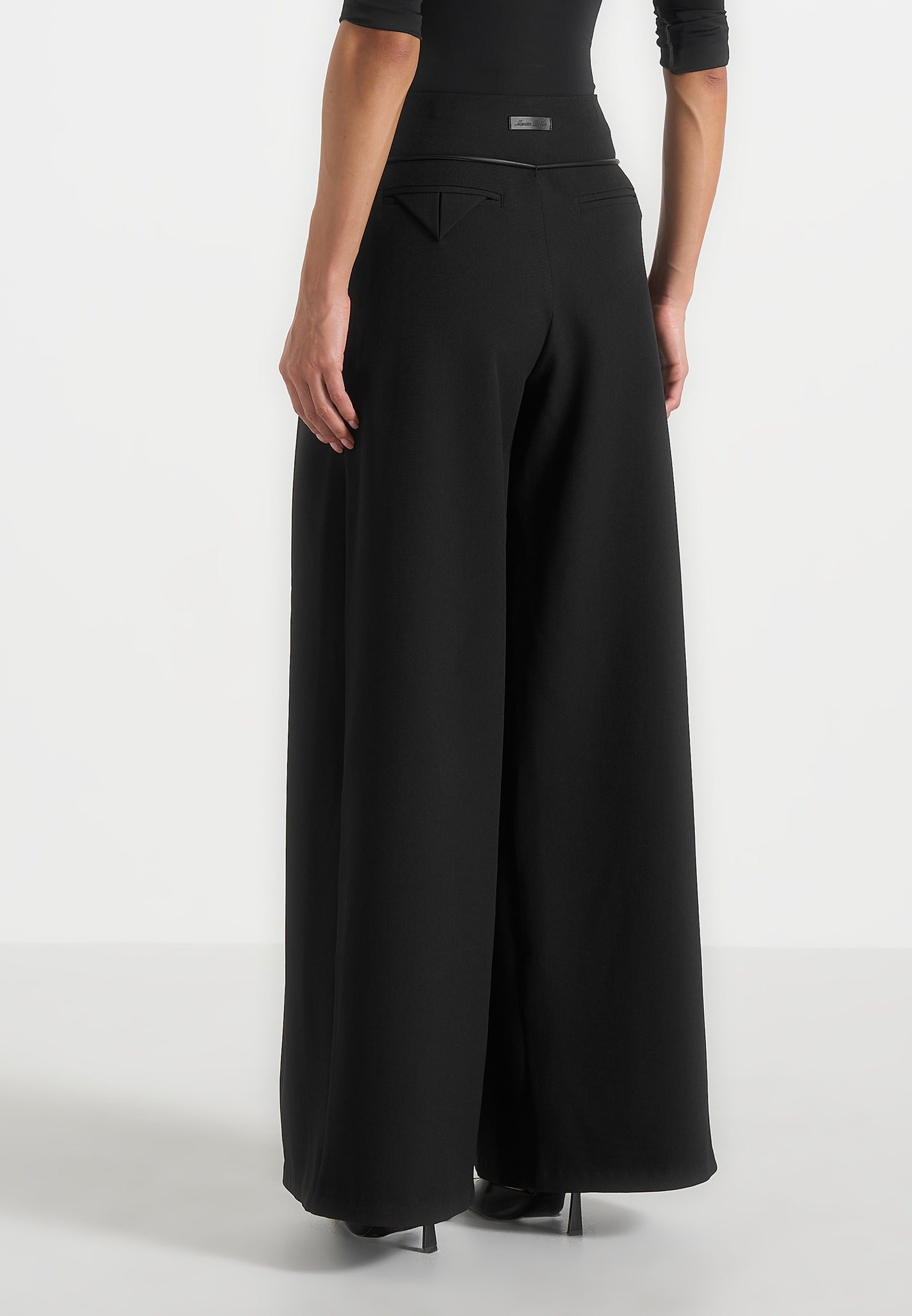 flora-box-pleat-wide-leg-belted-trousers-black