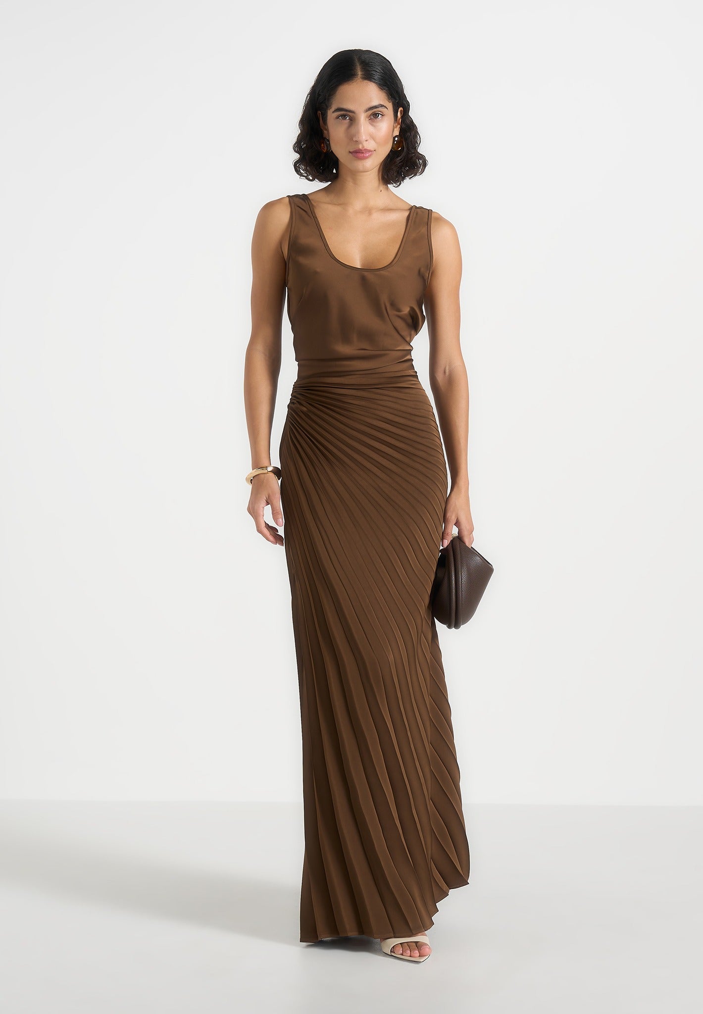 fiona-satin-fan-pleat-maxi-skirt-brown