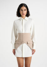 keira-corset-overlay-shirt-mini-dress-white-taupe