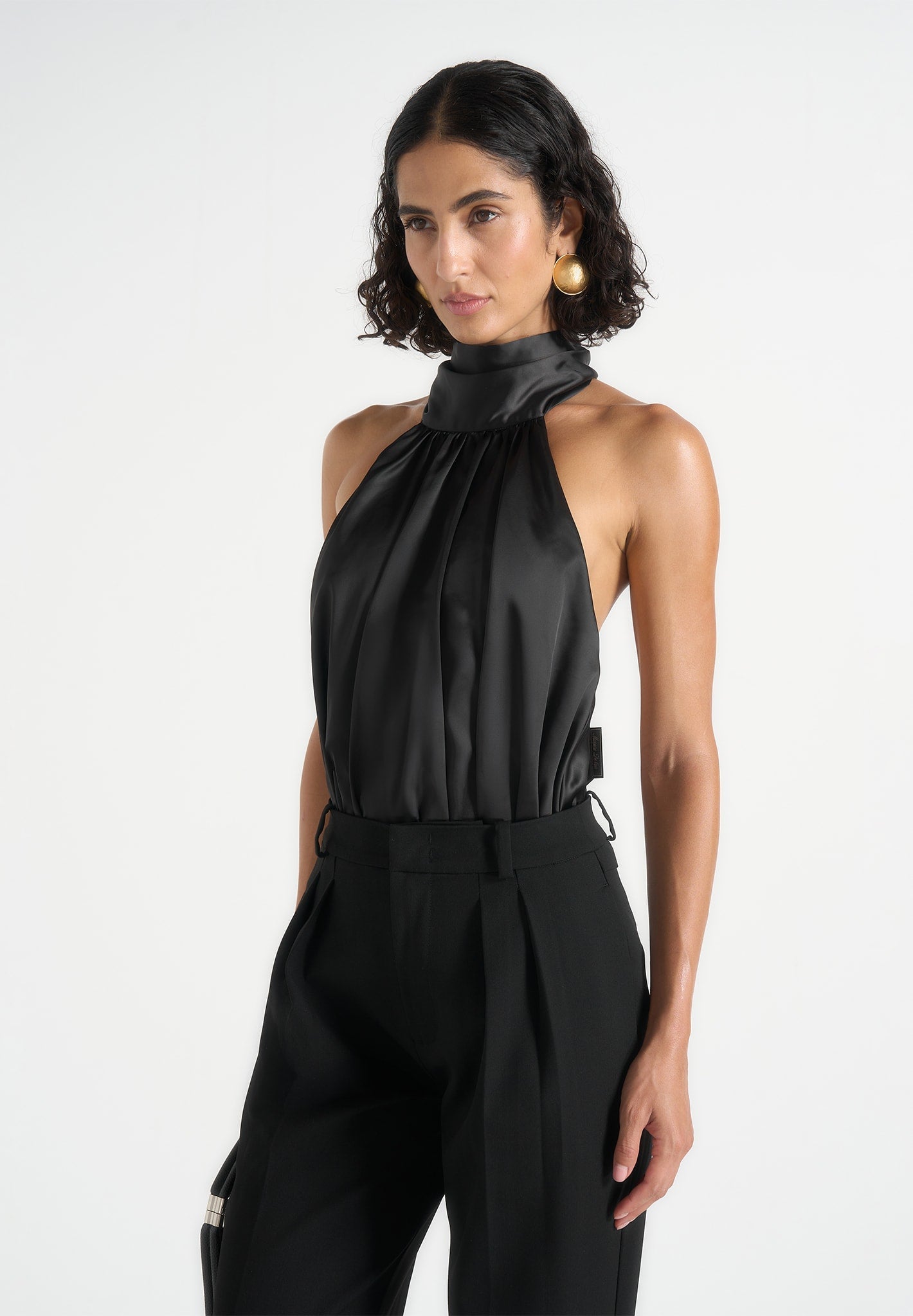 phoebe-satin-tie-neck-blouson-open-back-bodysuit-black