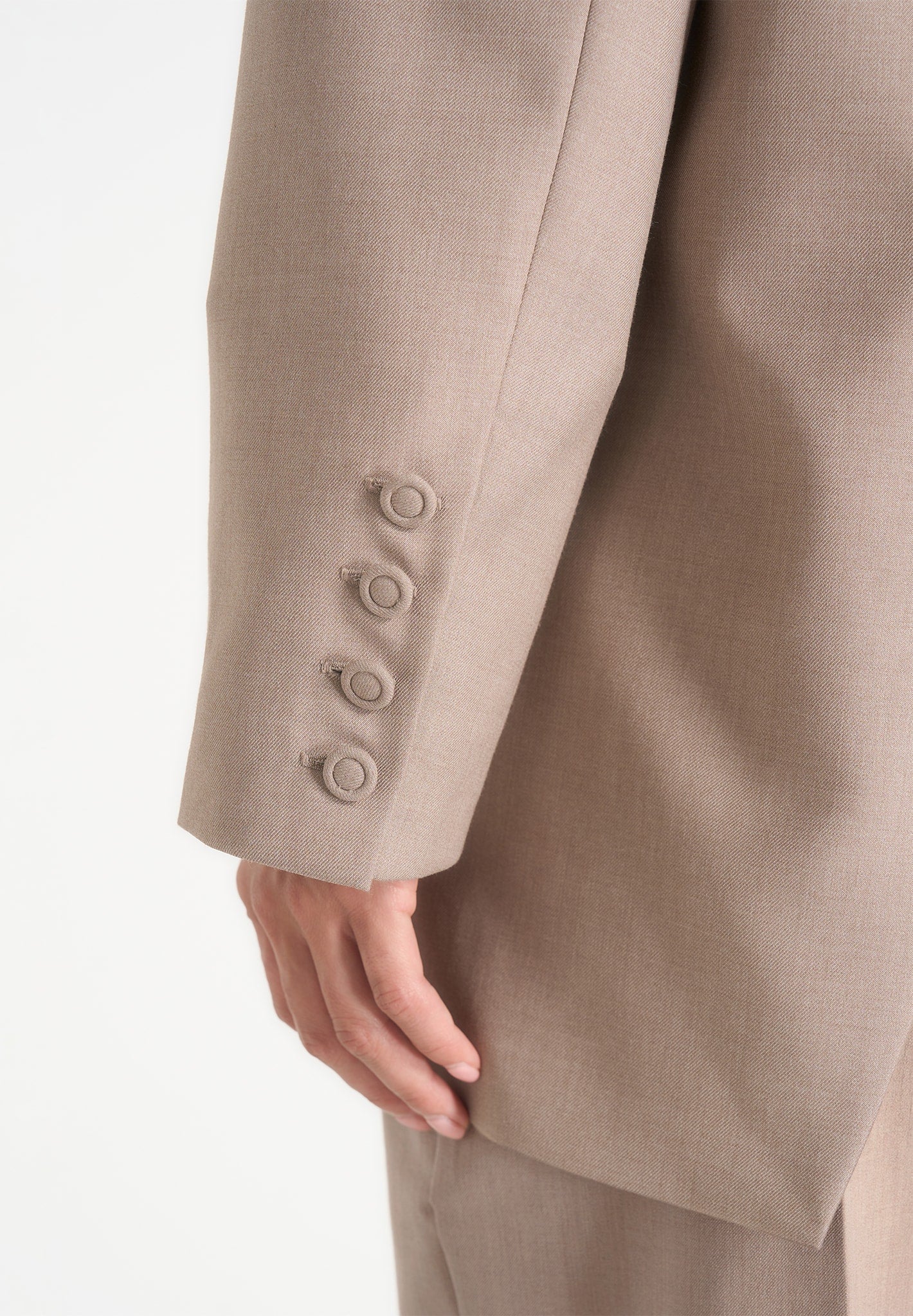 Elena - Oversized Open Back Tailored Blazer – Taupe