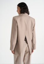 Elena - Oversized Open Back Tailored Blazer – Taupe