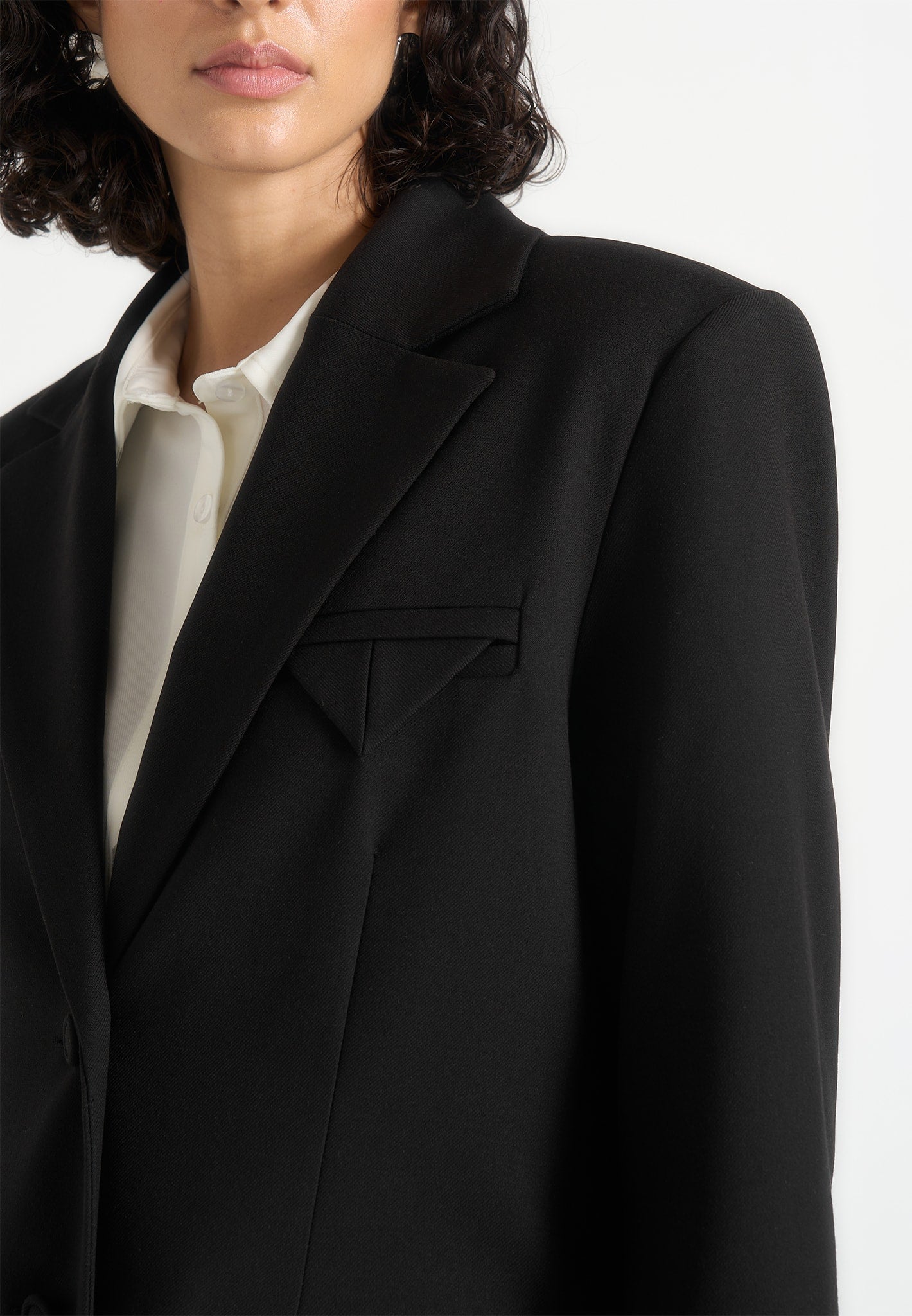 Elena - Oversized Open Back Tailored Blaze– Black