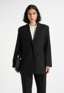 Elena - Oversized Open Back Tailored Blaze– Black