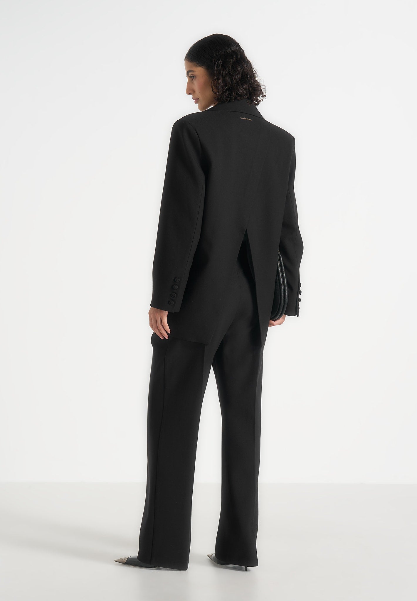 Elena - Oversized Open Back Tailored Blaze– Black