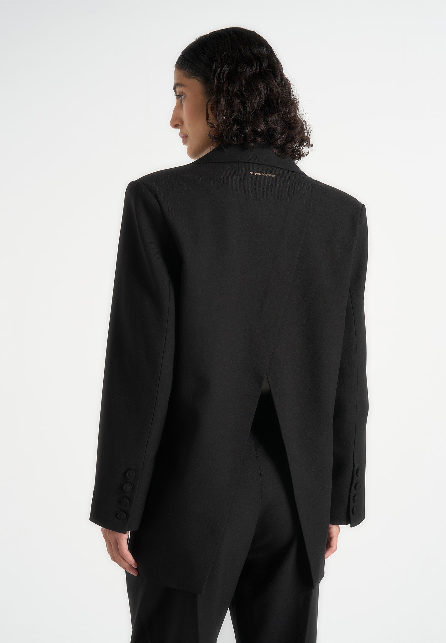 Elena - Oversized Open Back Tailored Blaze– Black