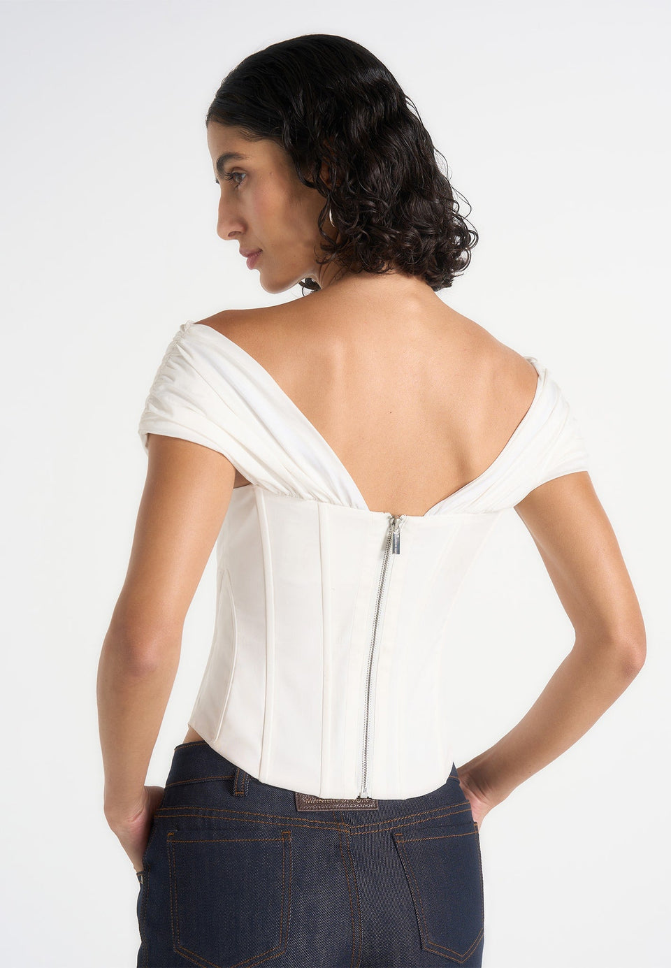 ursula-off-shoulder-pleated-cotton-corset-top-white