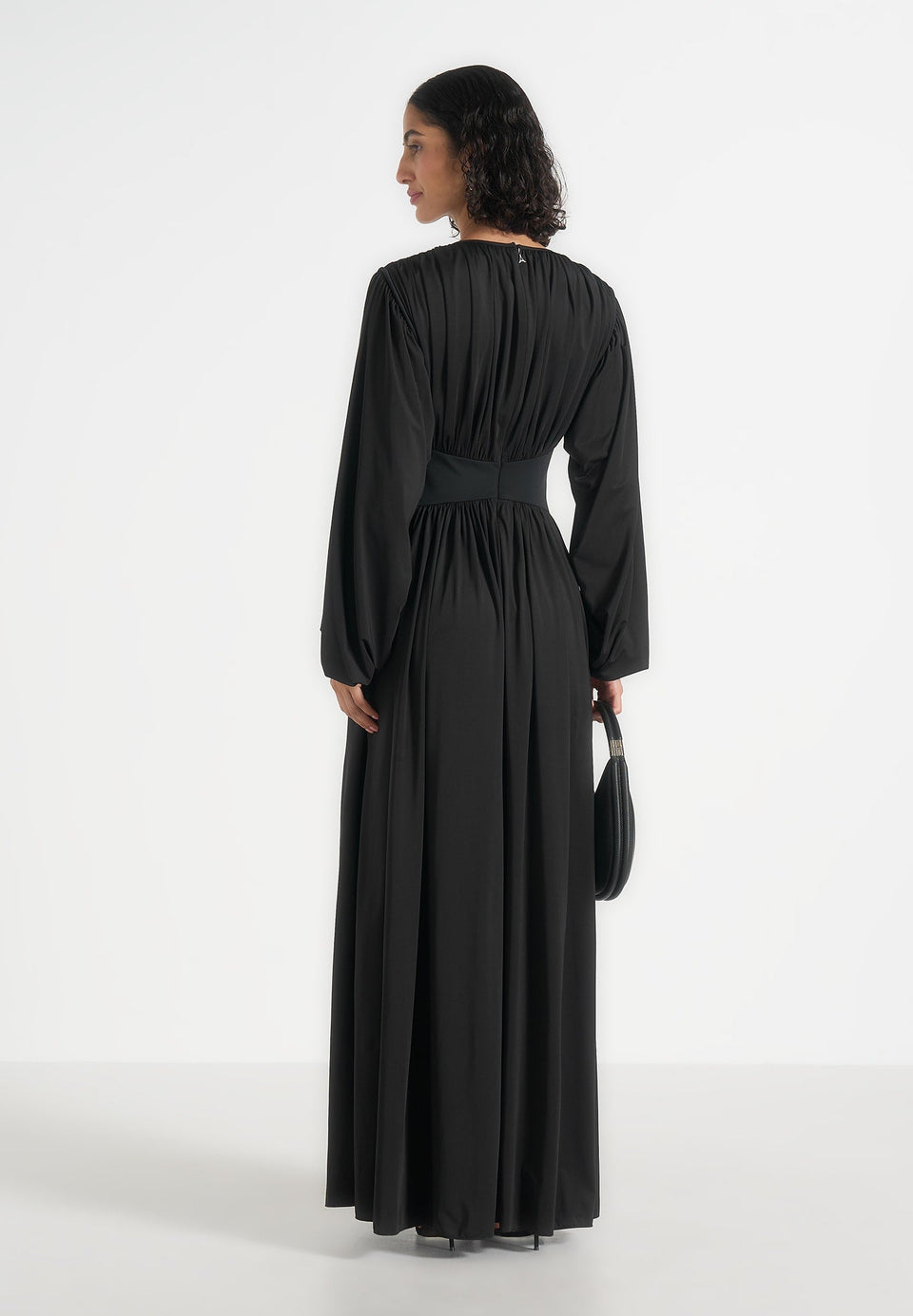 ivana-modest-pleated-cinch-maxi-dress-black