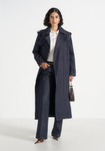Esther - Denim Trench Coat With Double Belt - Indigo