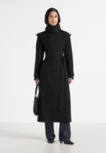 Esther - Tailored Trench Coat With Double Belt - Black