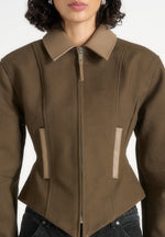 Sky - Hourglass Gabardine Jacket - Khaki