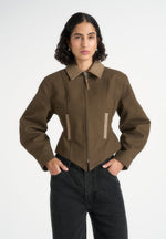 Sky - Hourglass Gabardine Jacket - Khaki