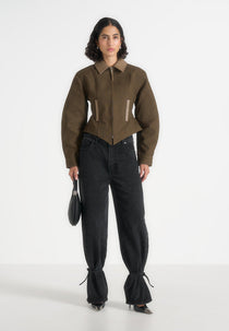 Sky - Hourglass Gabardine Jacket - Khaki