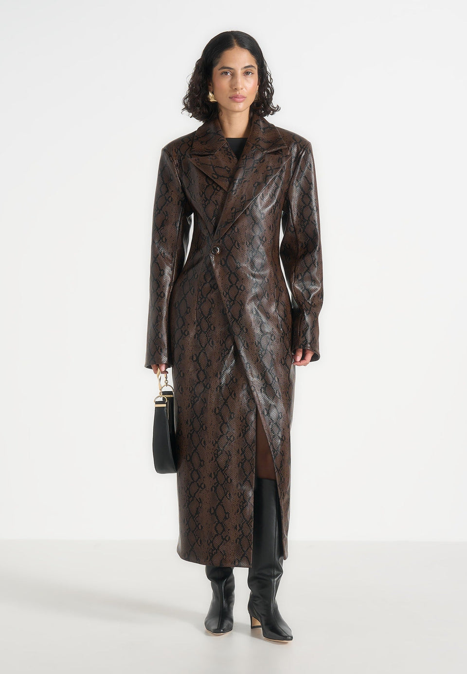 esma-python-asymmetric-coat-with-cinch-belt-brown