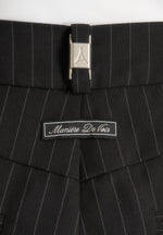 Lorette - Pinstripe Twin Pleat Tailored Shorts - Black