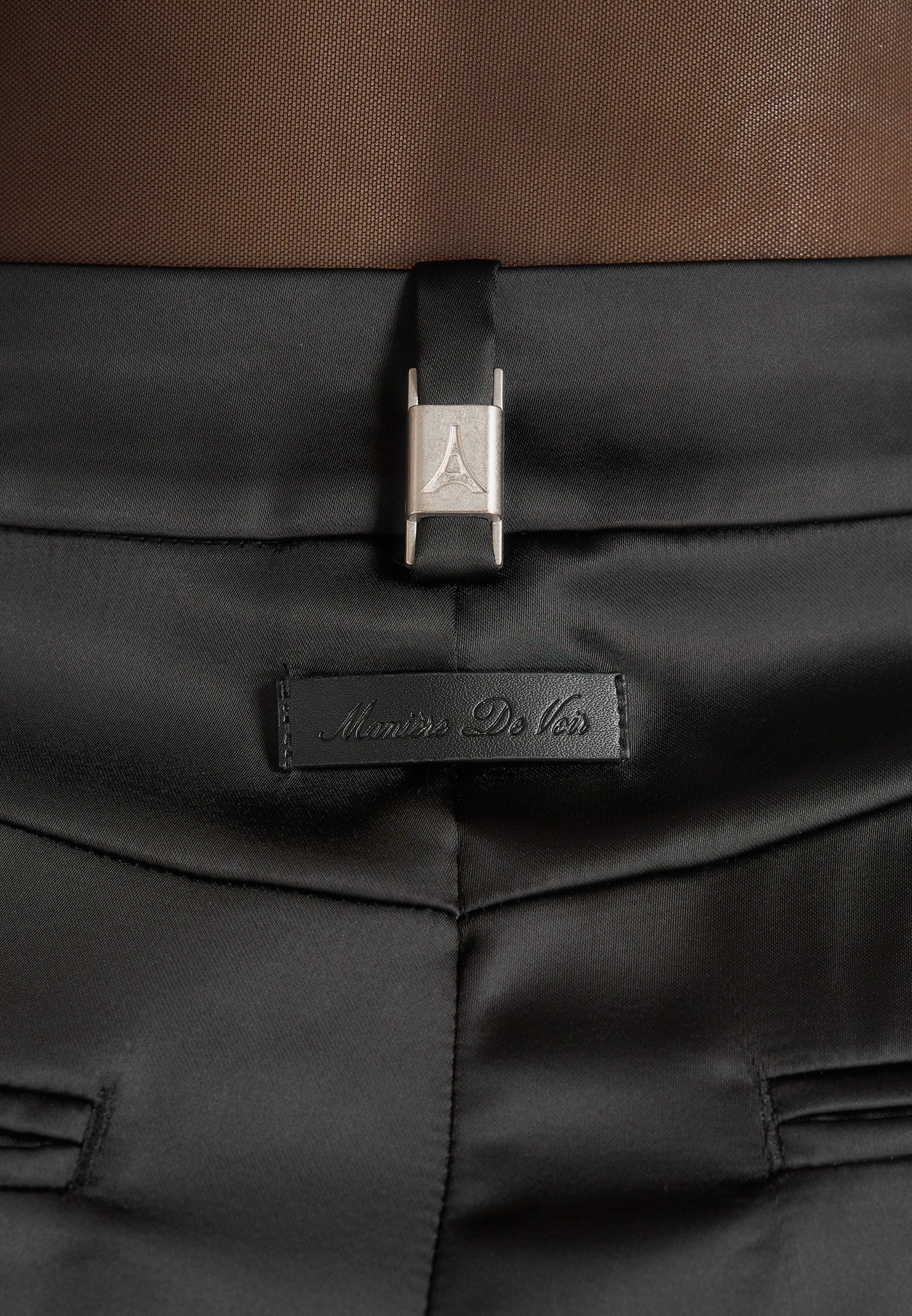 Julie - Satin Twin Pleat Pants - Black