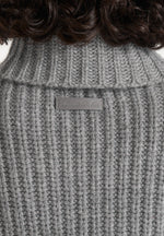 Amaya - Roll Neck Knit Sweater With Cuffs - Grey