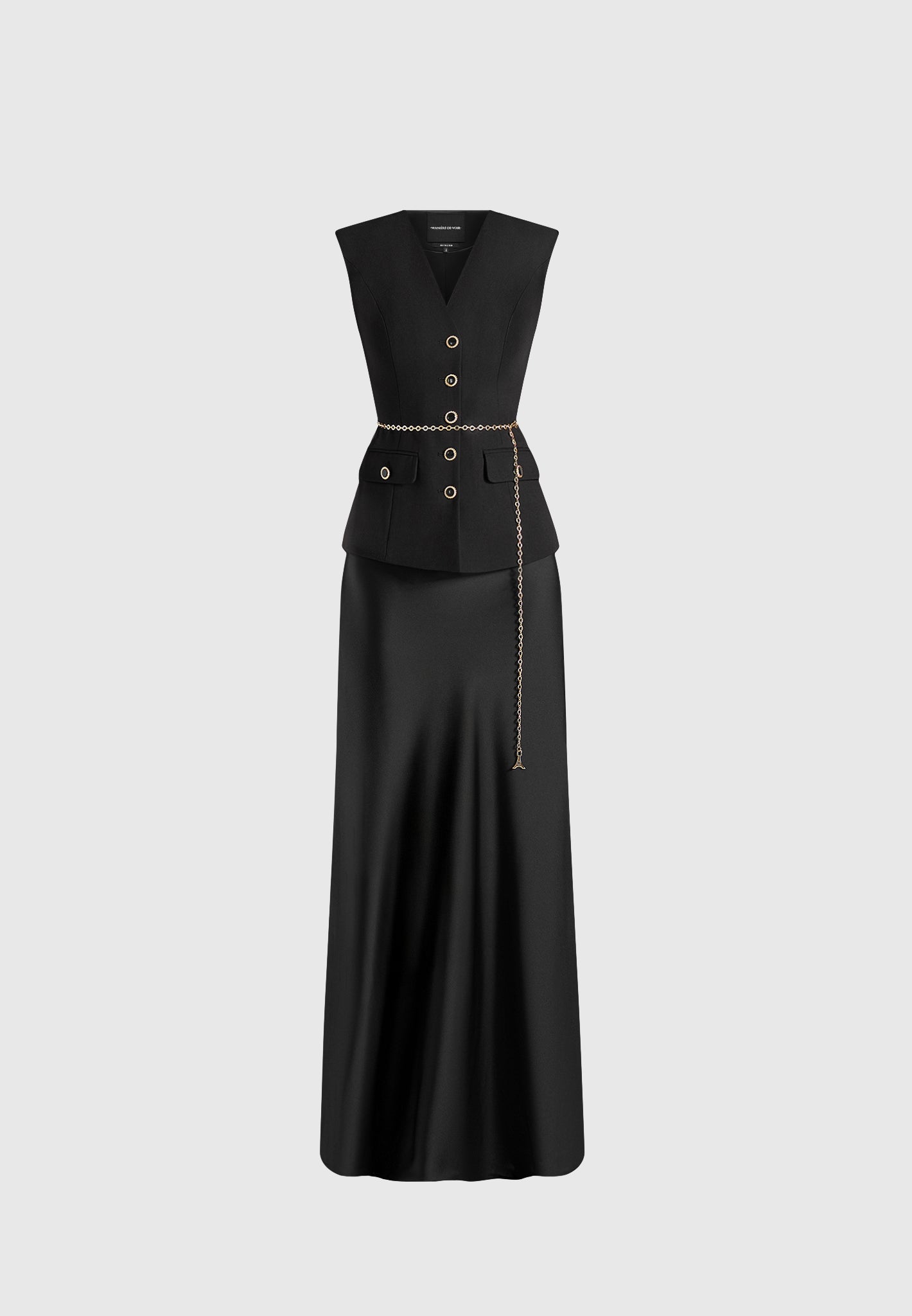 nahla-chain-belt-waistcoat-satin-maxi-dress-black