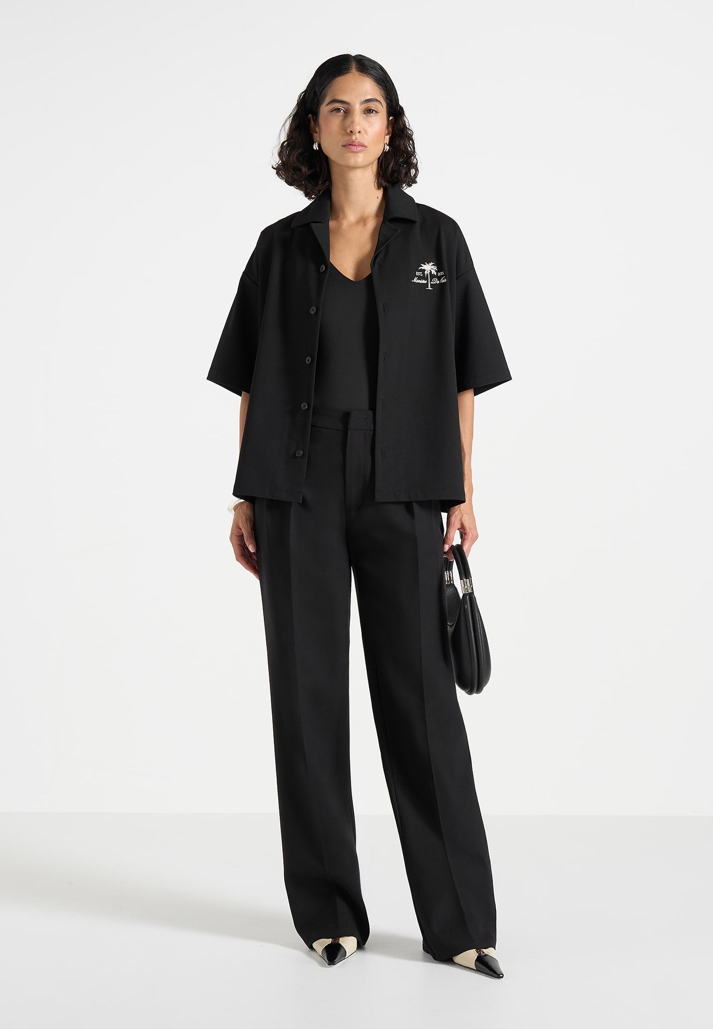 Alexis - Unisex Cote d'Azur Boxy Shirt - Black