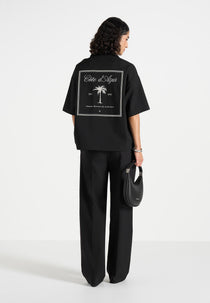 Alexis - Unisex Cote d'Azur Boxy Shirt - Black