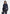 Delfina - Suede Layered-Shoulder Cropped Bomber Jacket - Navy