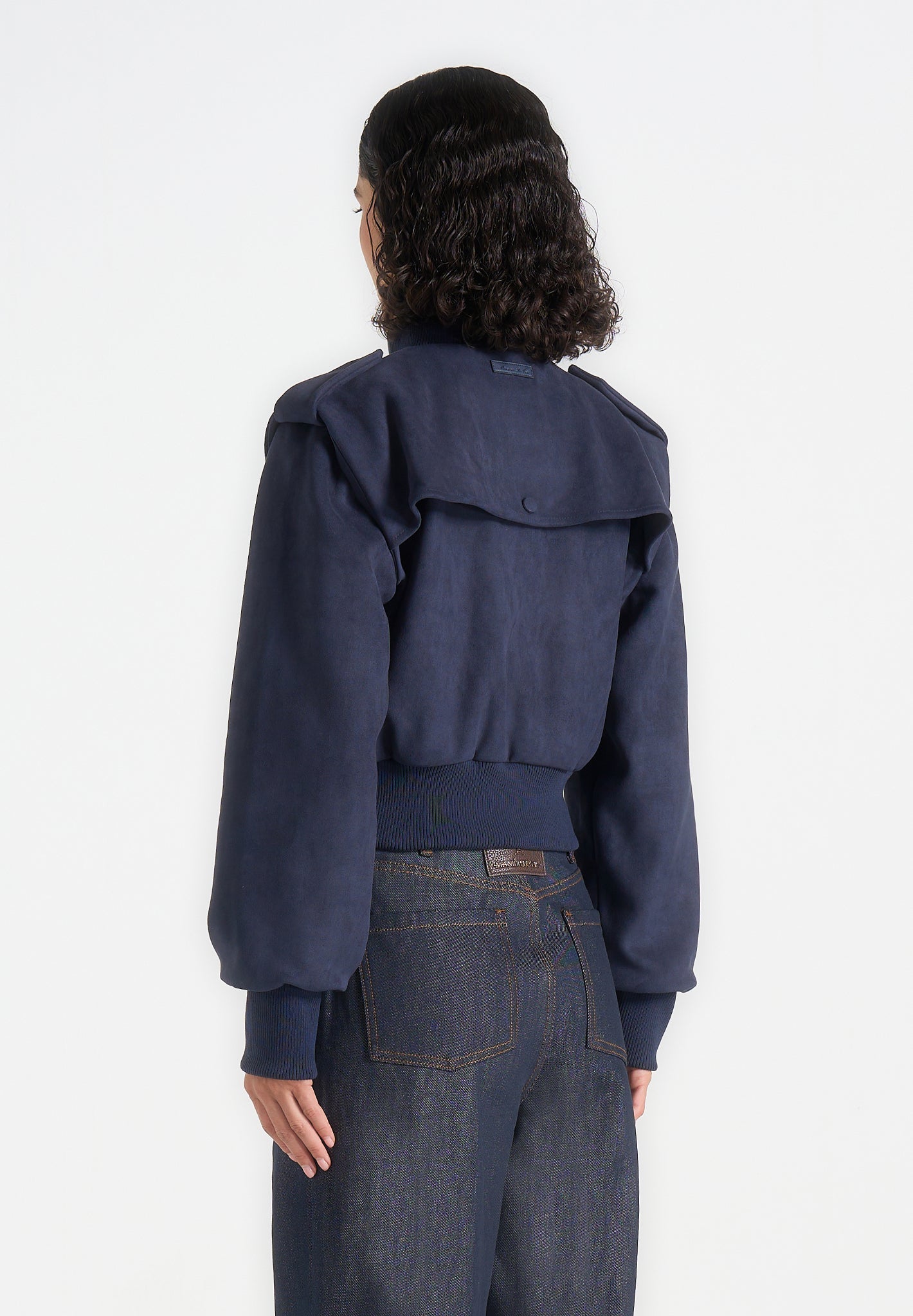 delfina-suede-layered-shoulder-cropped-bomber-jacket-navy
