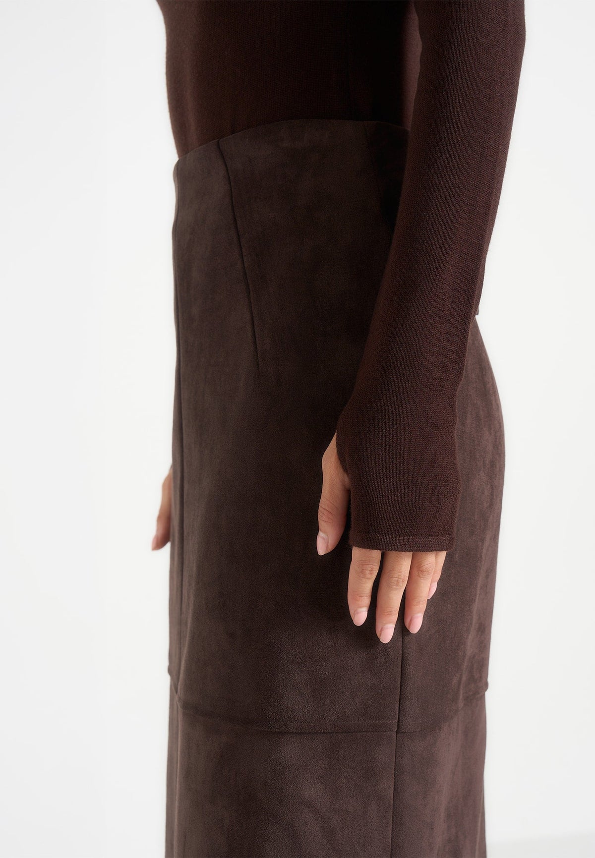 Honor - Wool-Blend Turtleneck Knit Bodysuit - Brown