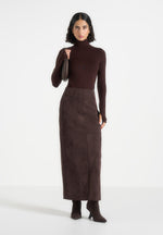 Honor - Wool-Blend Turtleneck Knit Bodysuit - Brown