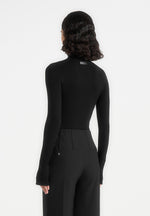 Honor - Wool-Blend Turtleneck Knit Bodysuit - Black