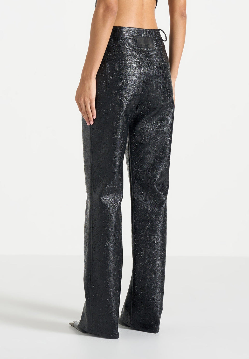 ruth-embossed-leather-mid-rise-trousers-black