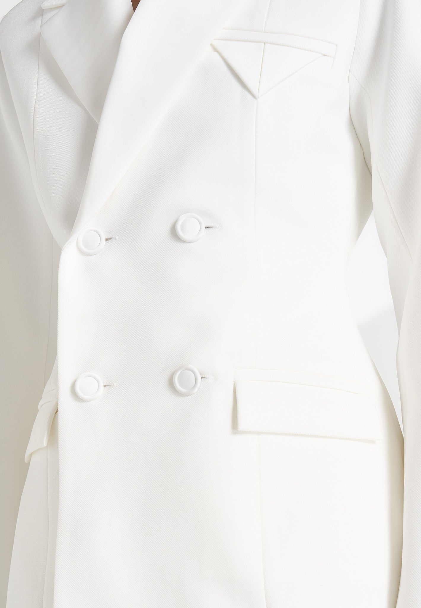 Maia Contrast Satin Blazer - White