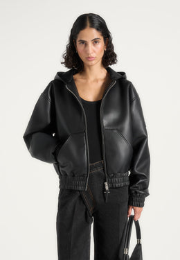 unisex-leather-cropped-hoodie-black1