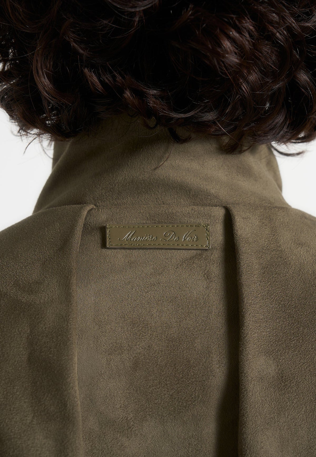 Piper - Oversized Pleated Suede Bomber Jacket - Dark Sage