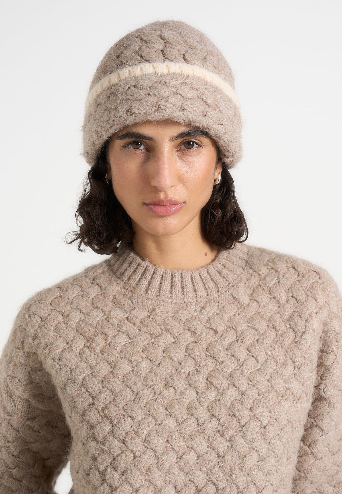 Otis - Waffle Knit Beanie - Beige