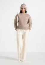 Otis - Waffle Knit Beanie - Beige