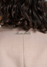 Yasmin - Asymmetric Ruched Blazer Mini Dress - Taupe