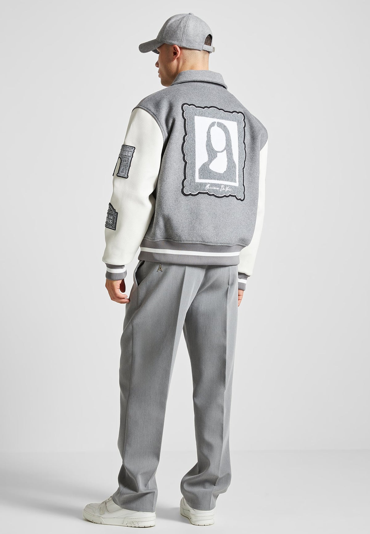 Mona Lisa-  Wool Blend Varsity Jacket - Grey