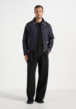 Alex - Whipstitch Boxy Denim Jacket - Indigo